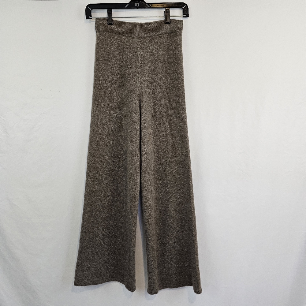 Reformation Women's 100% Cashmere Pants Wide Leg Elastic Waist Brown XS